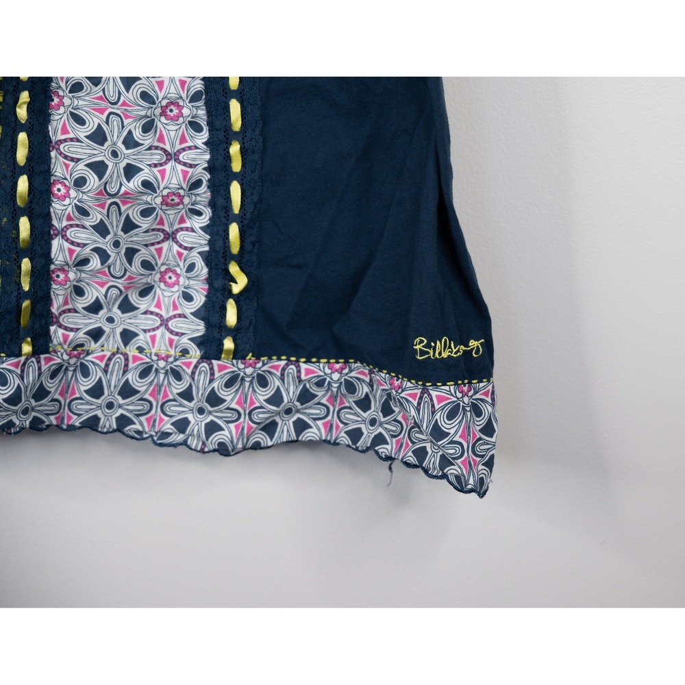 Billabong Mini Tank Dress Womens XL Navy Blue Boho Floral Cotton summer - Picture 3 of 7